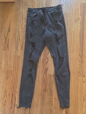 Grace & Lace Black Distressed Skinny Jeans